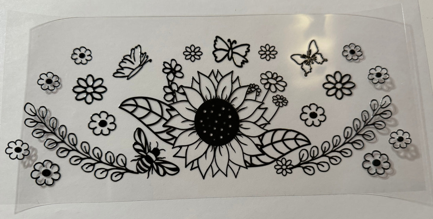Blk and white sunflower