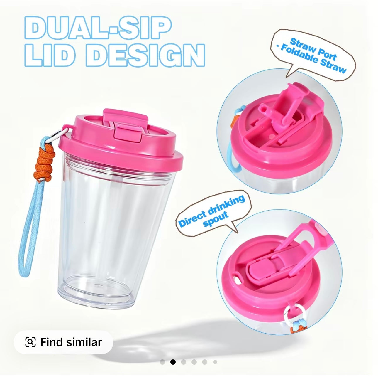 16oz Dual -Sip Cup Black