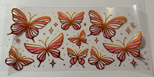Orange and pink butterflies