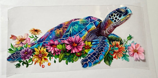Turtle in flowers
