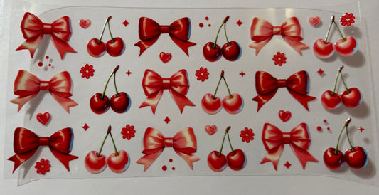 Cherries with red bows