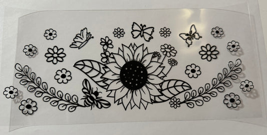 Blk and white sunflower